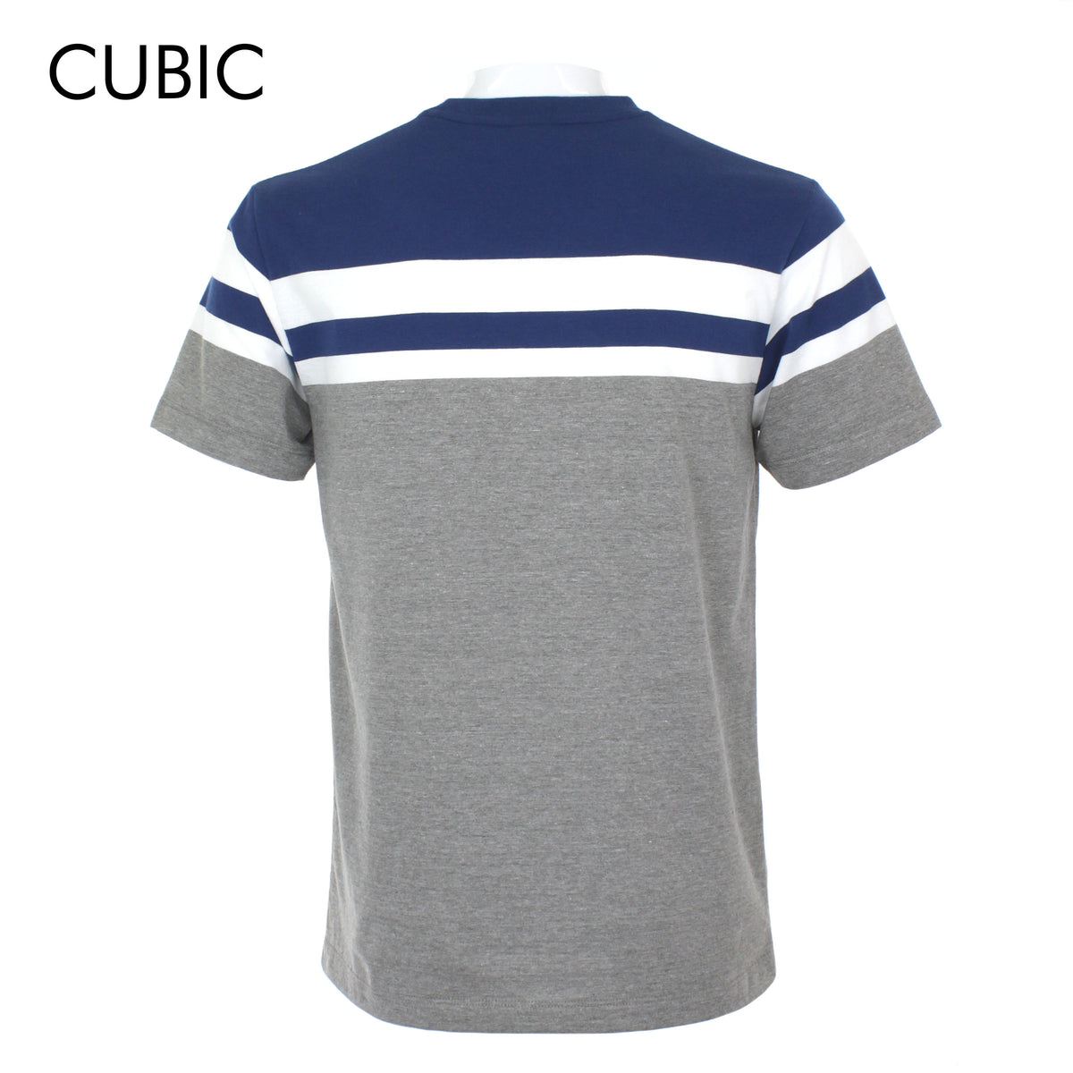 Cubic Men Round Neck Tees T-shirt Stripes Shirt Top Top for Men - CMS2207R