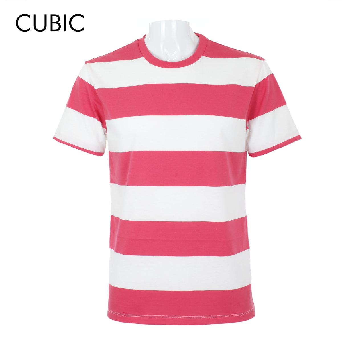 Cubic Men  Basic Stripes Round Neck Tees T-shirt Top Top for Men - CMBSR01R