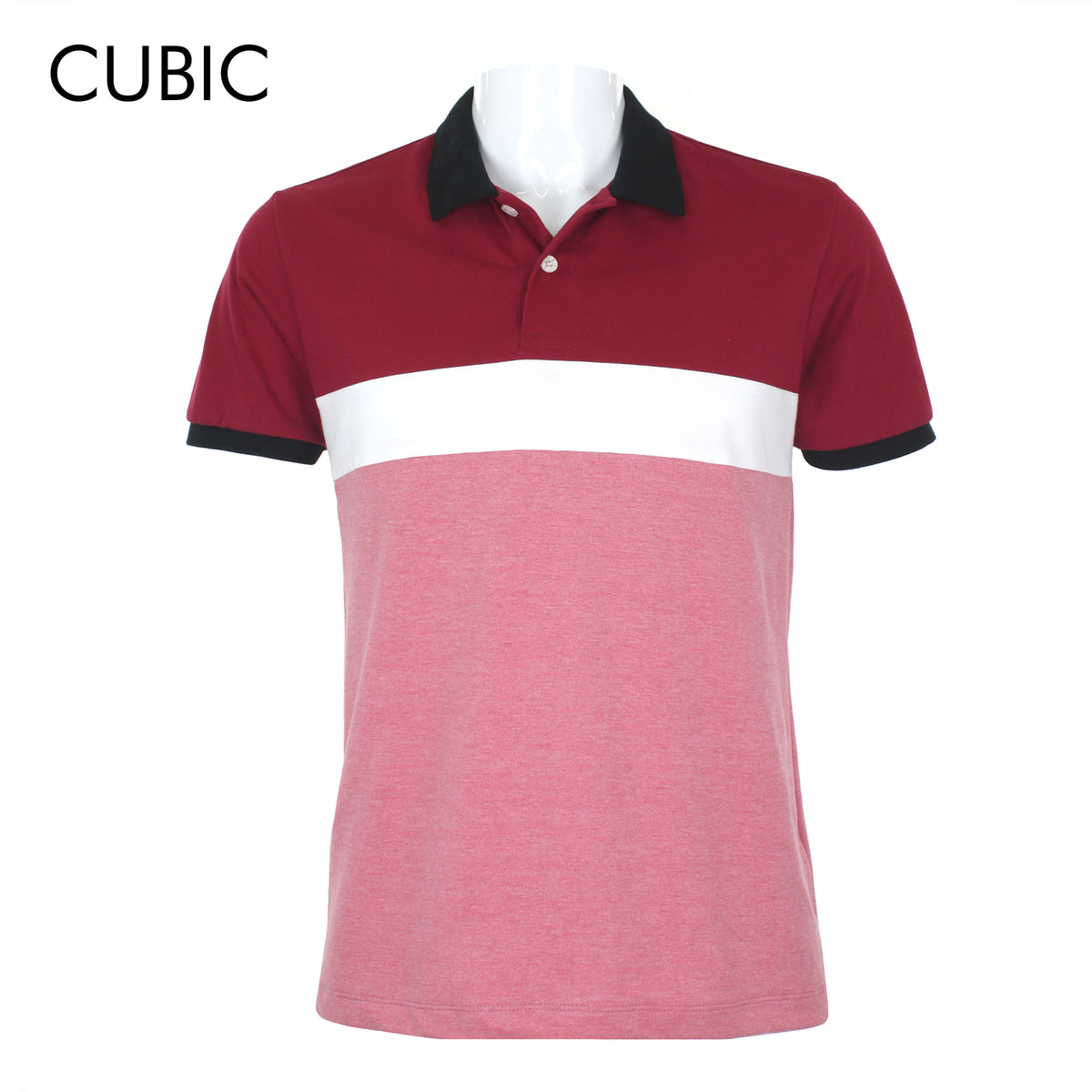 Cubic Mens Pique  Polo Shirt Polo-shirt Collar Top Top for Men - CMP2232H