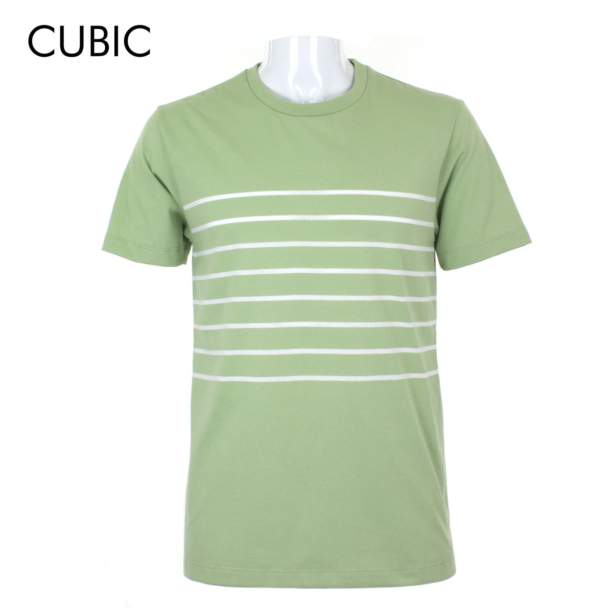 Cubic Men Round Neck Tees T-shirt Stripes Shirt Top Top for Men - CMS2217R