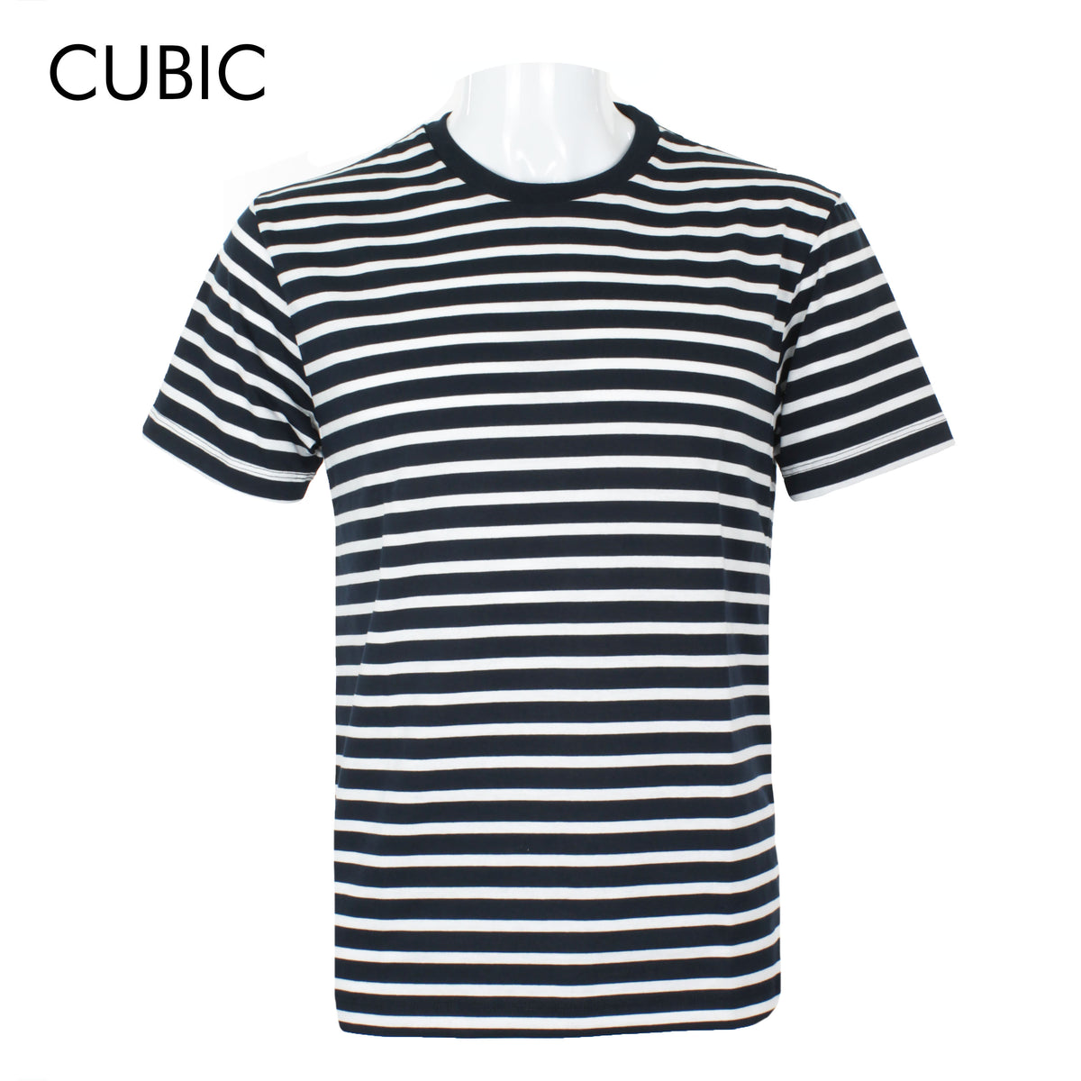 Cubic Men Basic Stripes Round Neck Tees T-shirt Top Top for Men - CMBSR02R