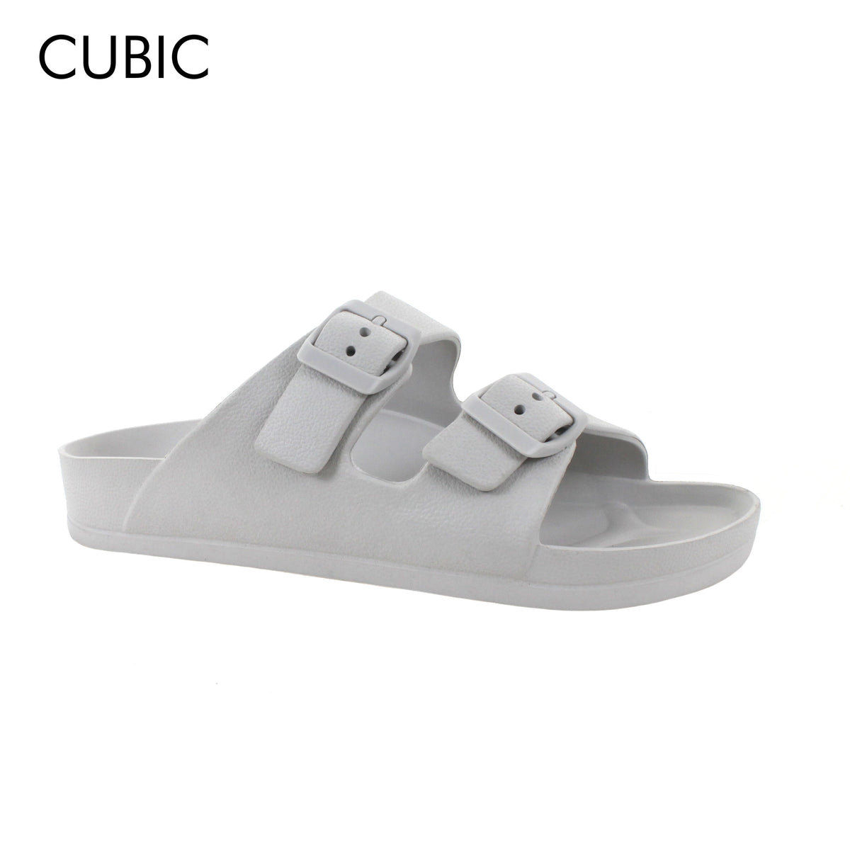 Cubic Ladies Double Buckle Slip On Dual Strap Slides Sandals Slippers –  CUBIC Online Store